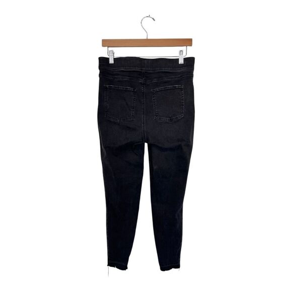 SPANX | Black Skinny Jeans Legging Pull On Stretchy Raw Hem L - Picture 2 of 9